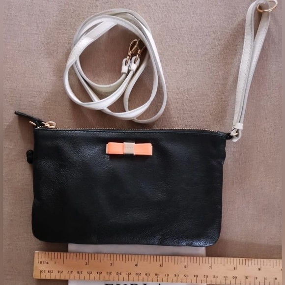 Furla black leather mini crossbody bag with wristlet option - Picture 1 of 5